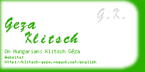 geza klitsch business card